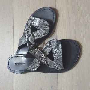Tony Bianco Flat Black Snack Sandals Size 37